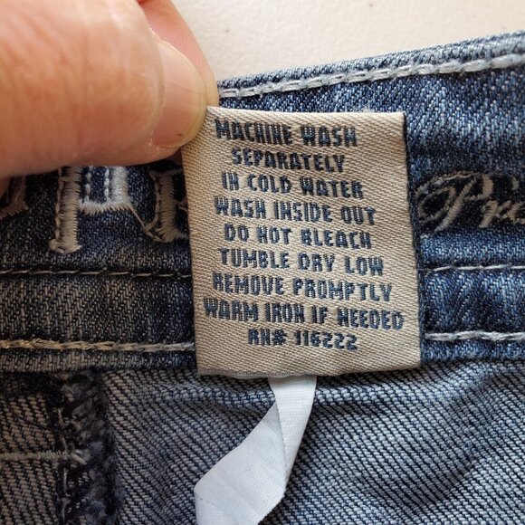 ZIPPER Premium SZ 9 Bootcut Embroidered Rhinestones Stretch Blue Jeans - Picture 10 of 10